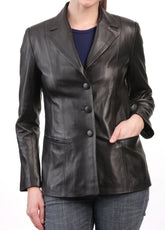 Women Genuine Leather Blazer Coat WB 25 SkinOutfit